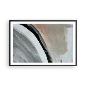 Plakat i sort ramme - Komposition: en bue af sort og gråt - 91x61 cm