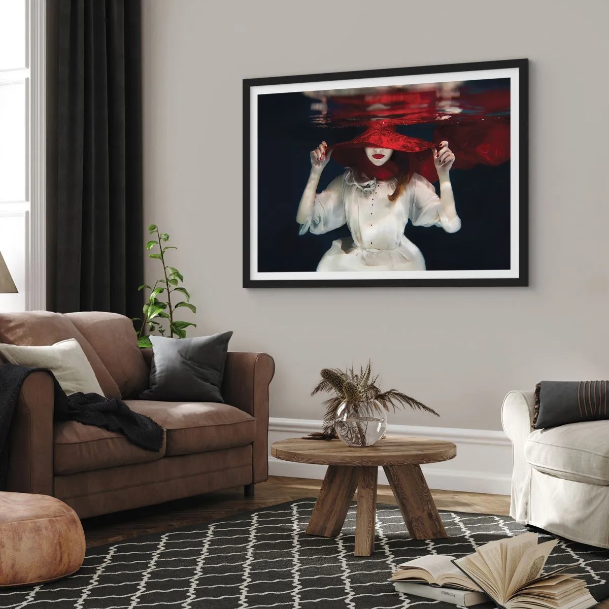 Plakat i sort ramme - Vidunderkvinden - 70x50 cm