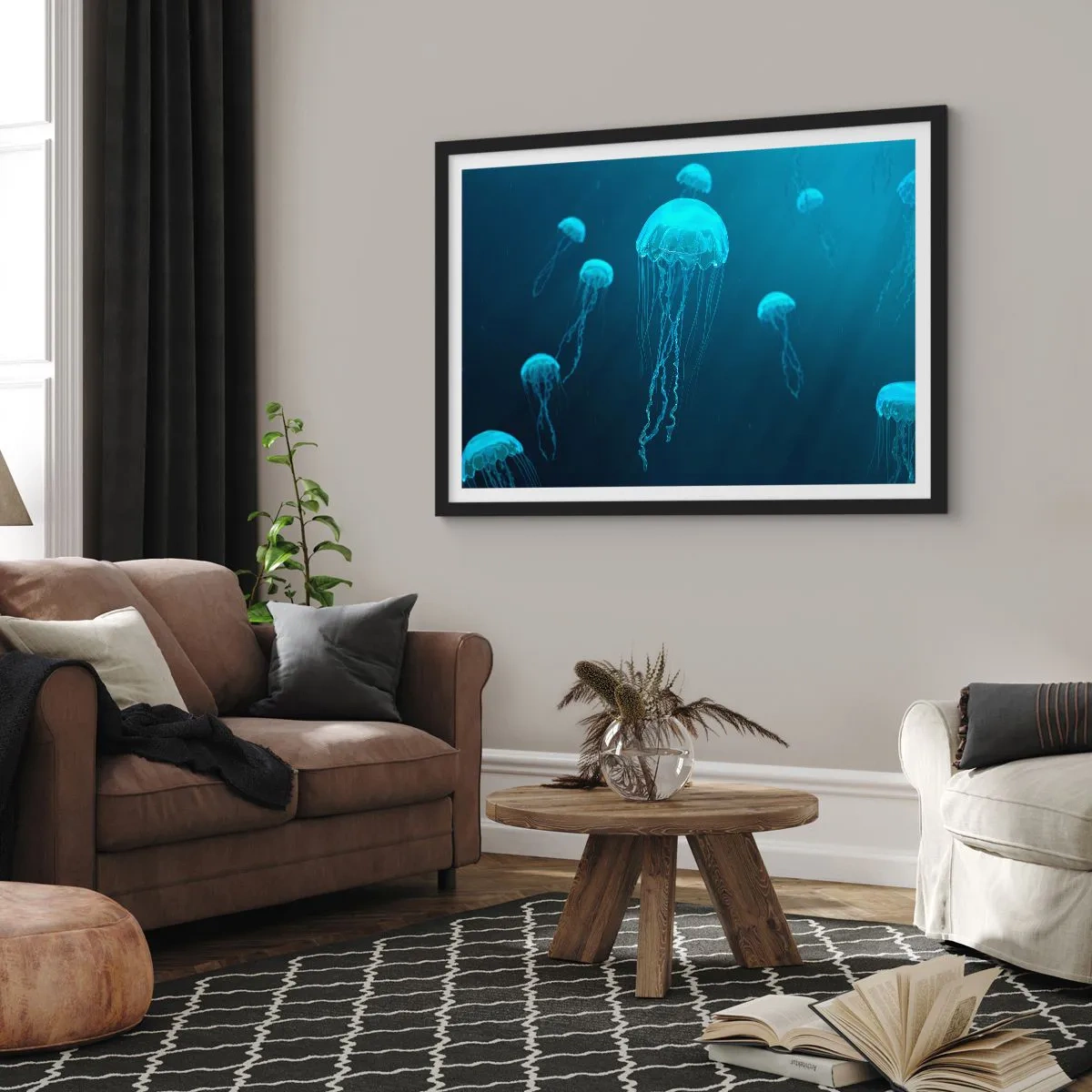 Plakat i sort ramme - Havets dans - 70x50 cm