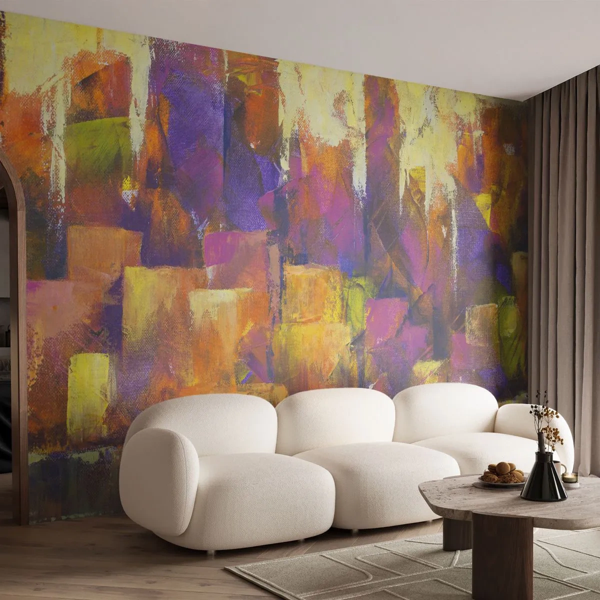 Fototapet Standard Eco - Metropolitansk sammensætning - Abstraktion, Stykke, Moderne kunst - 200x140 cm