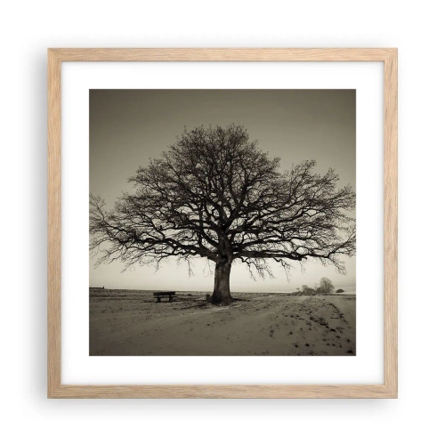 Plakat i ramme af lyst egetræ - Herfra og til evigheden - 40x40 cm