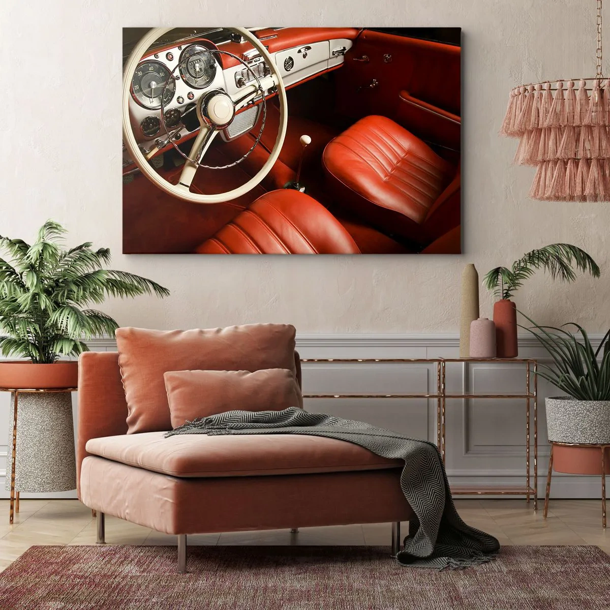 Lærredstryk - Billede på lærred - Luksus i vintage stil - 100x70 cm