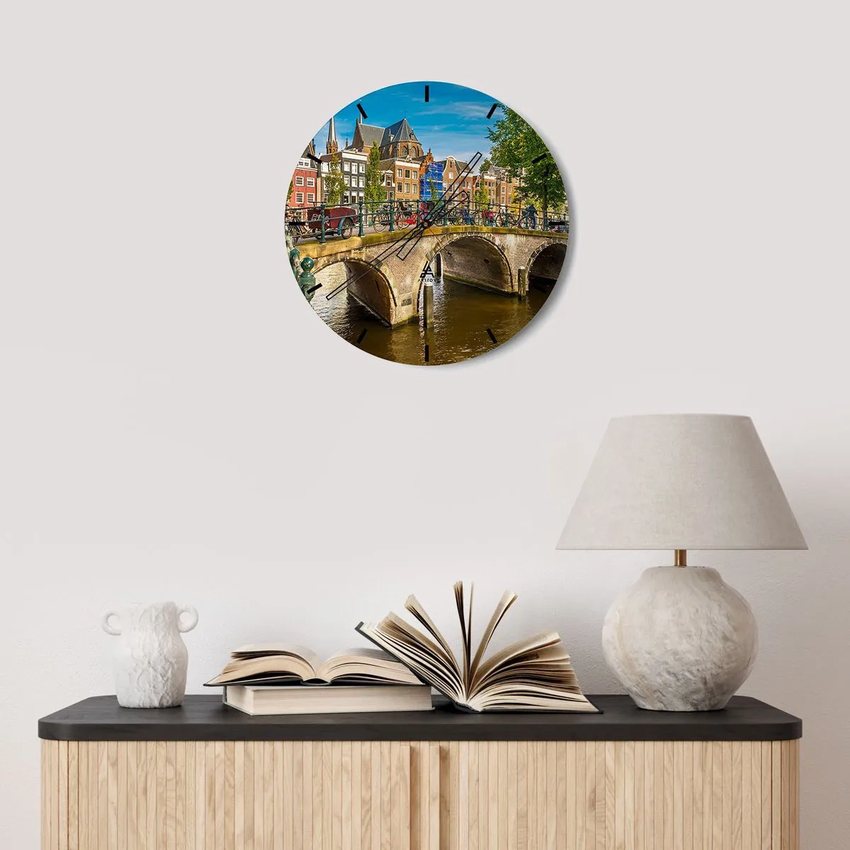 Vægur, Uret - Forår ved kanalen - 40x40 cm