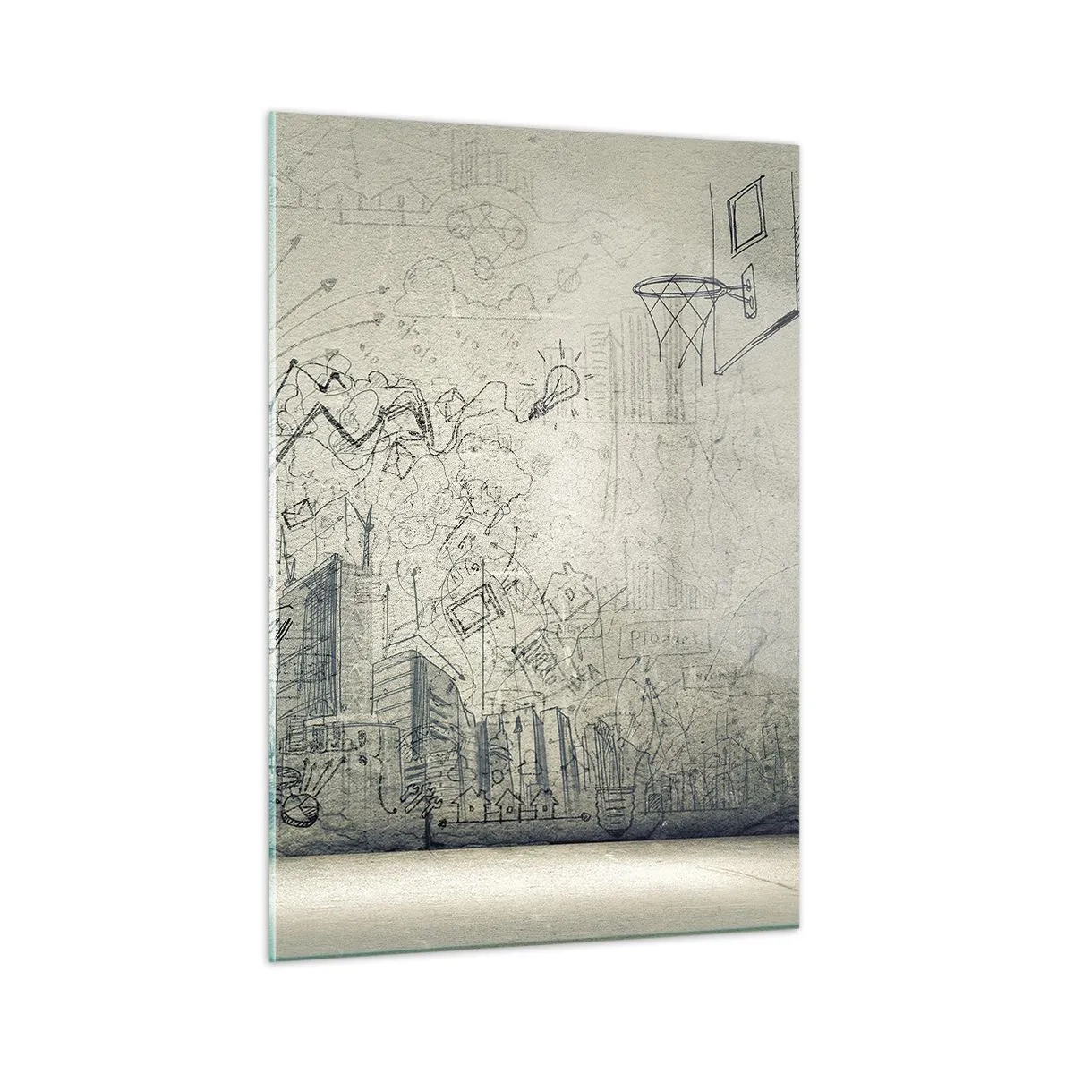 Billede på glas - Mit vidunderlige byliv - 50x70 cm