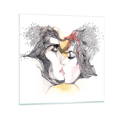 Billede på glas - Verden eksisterer ikke - 30x30 cm