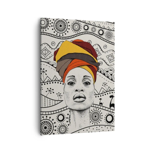 Lærredstryk - Billede på lærred - Afrikansk portræt - 50x70 cm