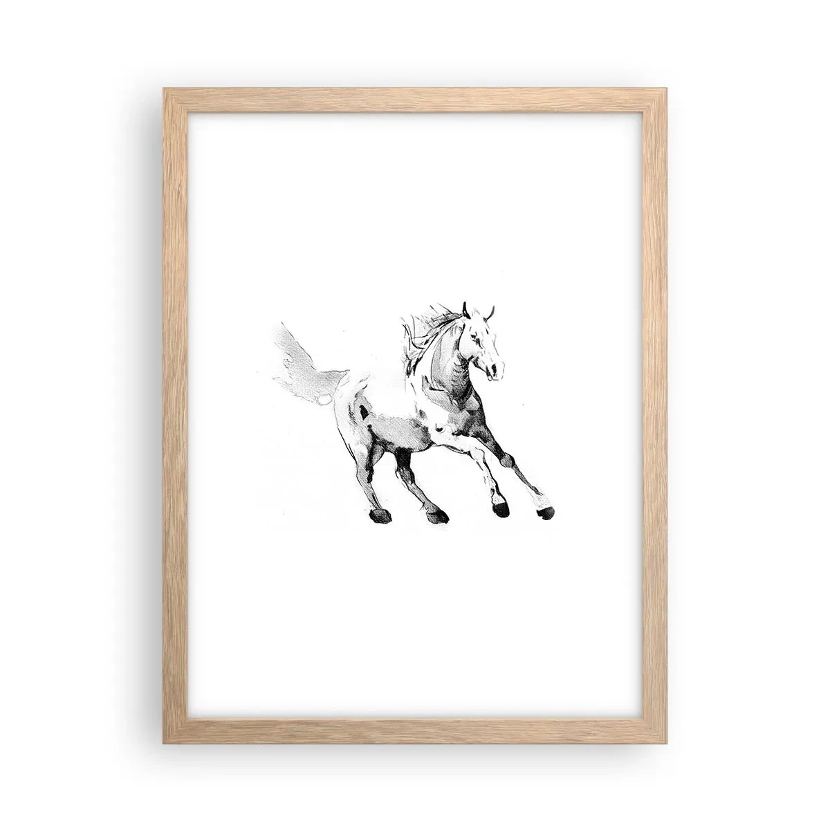 Plakat i ramme af lyst egetræ - Utæmmet sjæl - 30x40 cm