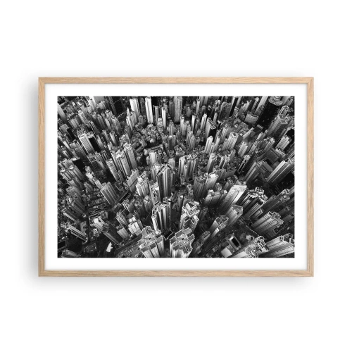 Plakat i ramme af lyst egetræ - Stadig højere og højere - 70x50 cm