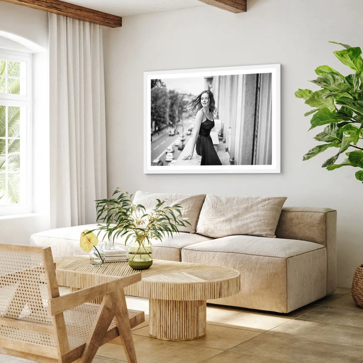 Plakat i hvid ramme - Bestemt en pariser - 50x40 cm