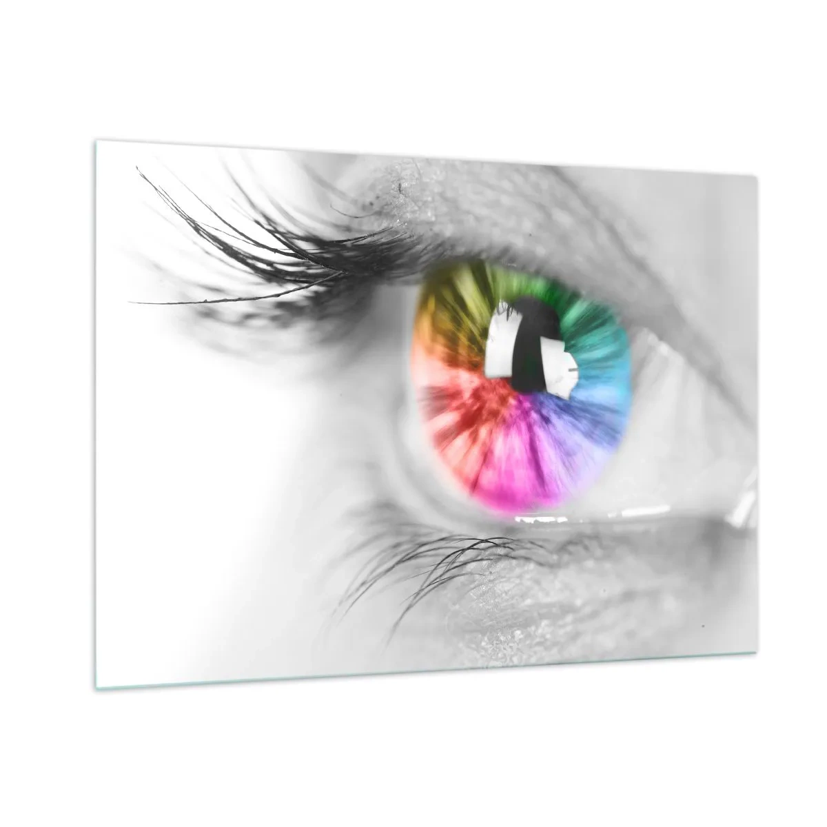 Billede på glas - Se verden i farver - 100x70 cm