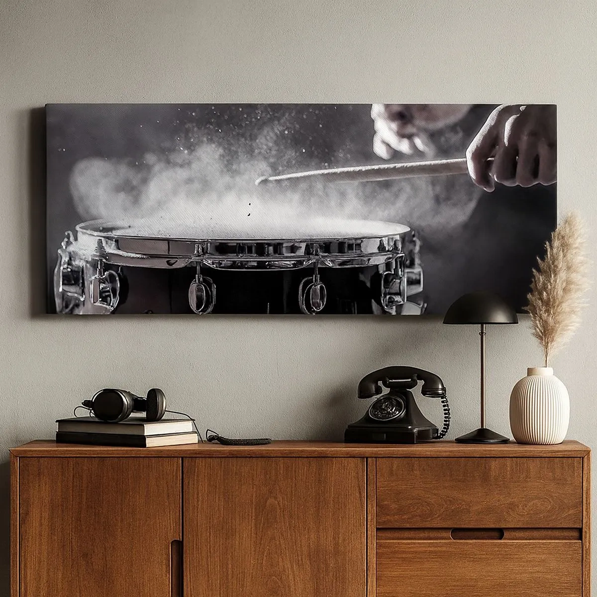 Lærredstryk - Billede på lærred - Musikkens puls - 100x40 cm