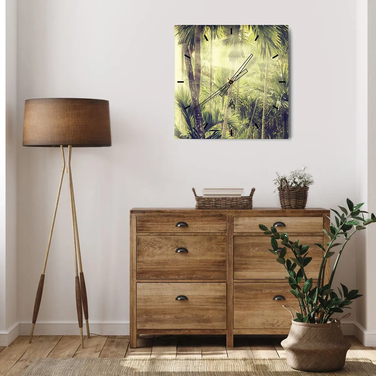 Vægur, Uret - I grønne gløder - 30x30 cm