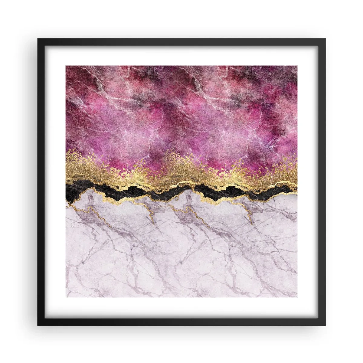 Plakat i sort ramme - På grænsen - 50x50 cm