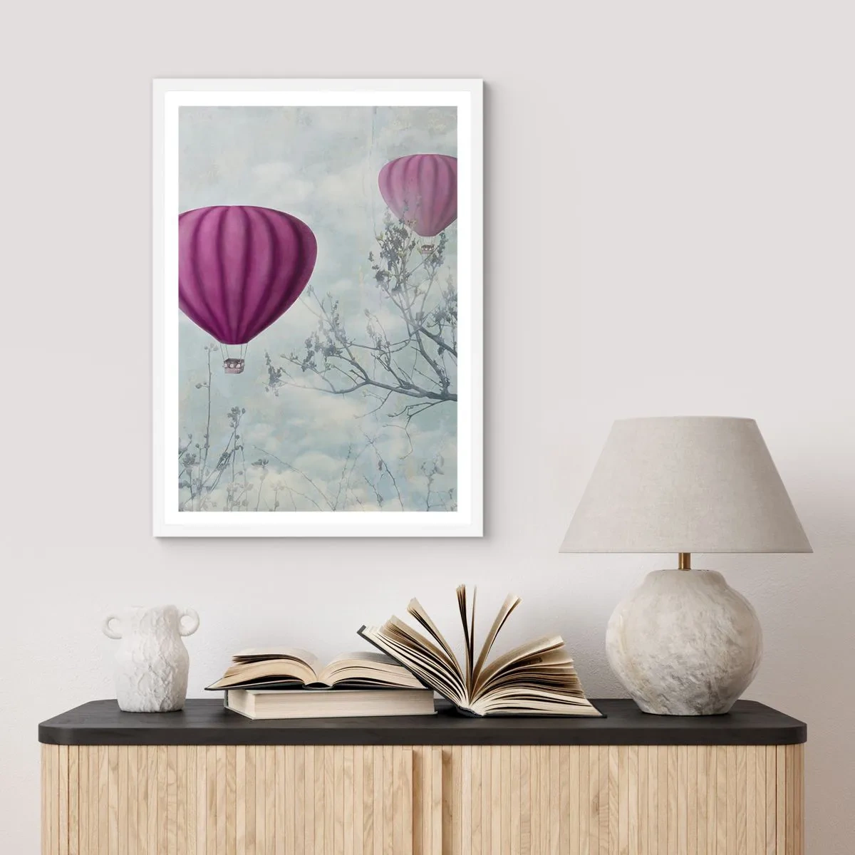 Plakat i hvid ramme - Som skibe på himlen - 40x50 cm