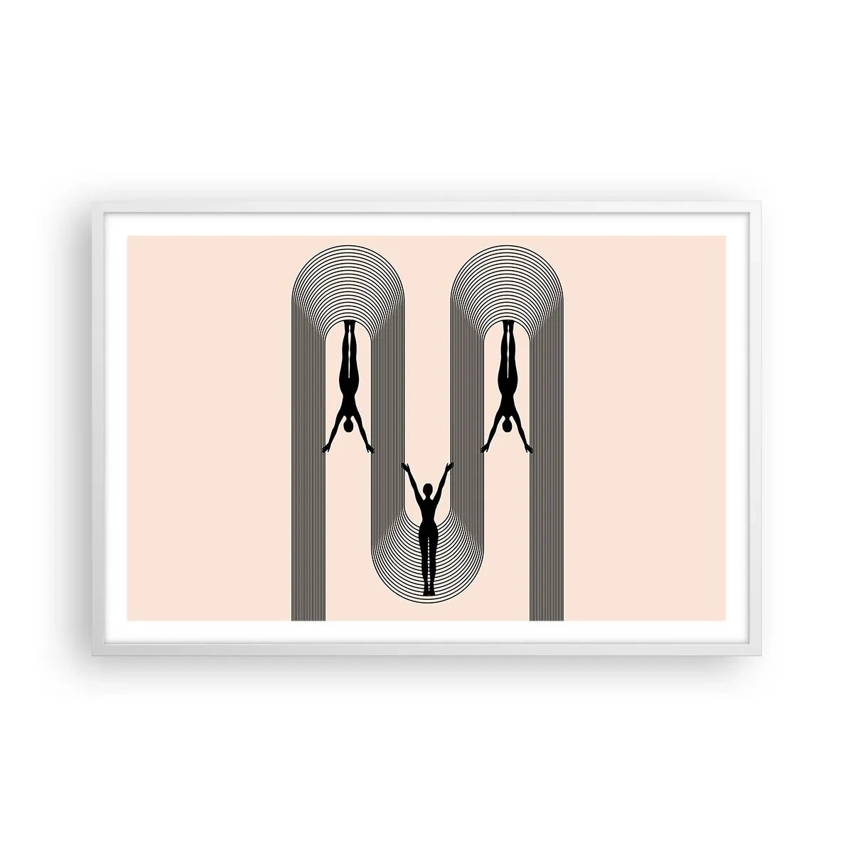Plakat i hvid ramme - På hovedet nedad - 91x61 cm