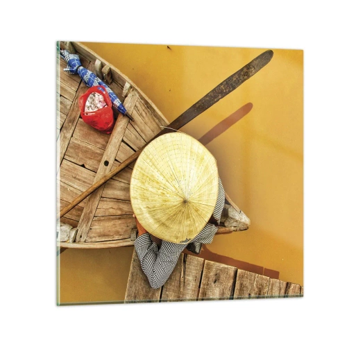 Billede på glas - Livet på den gule flod - 30x30 cm