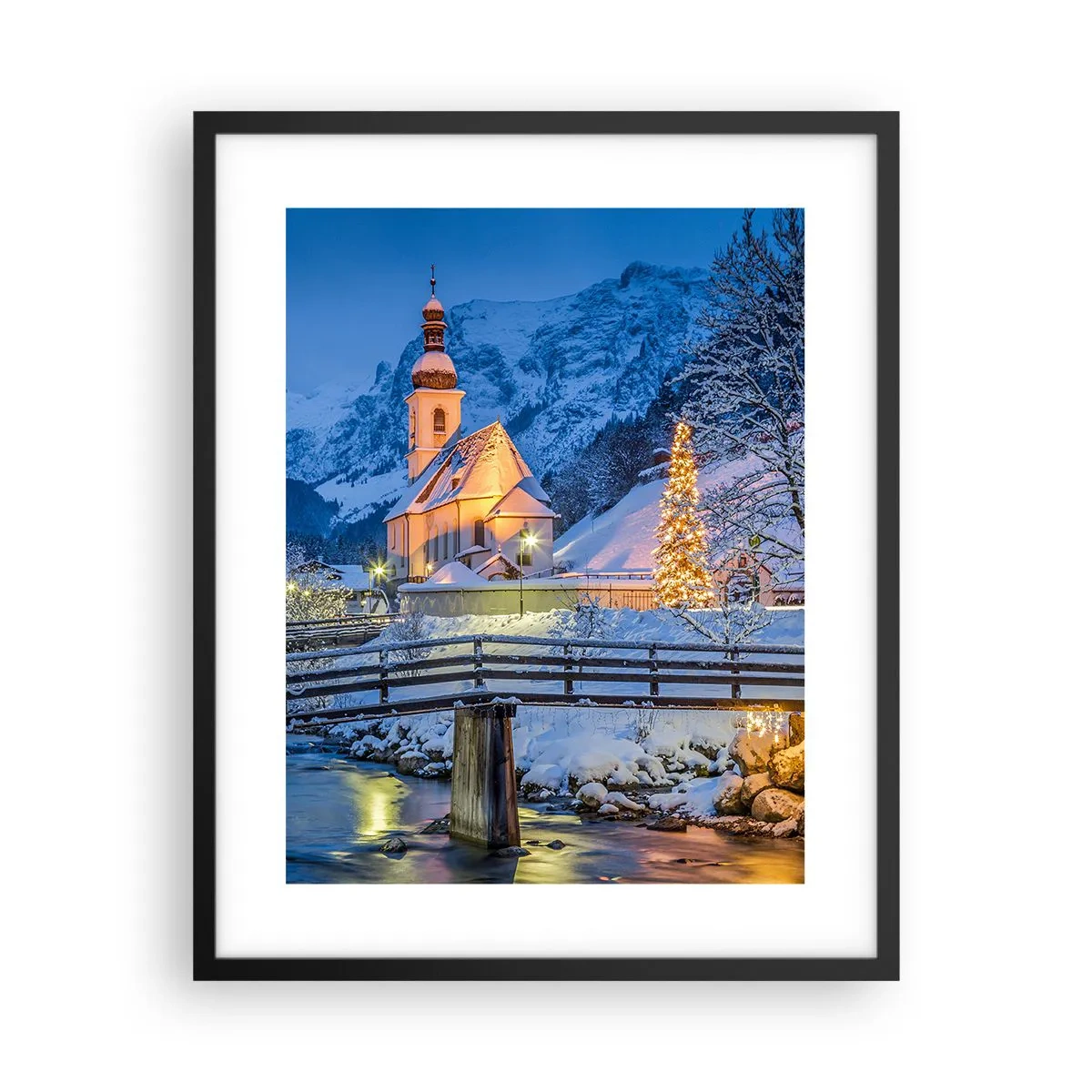 Plakat i sort ramme - Julens ånd - 40x50 cm