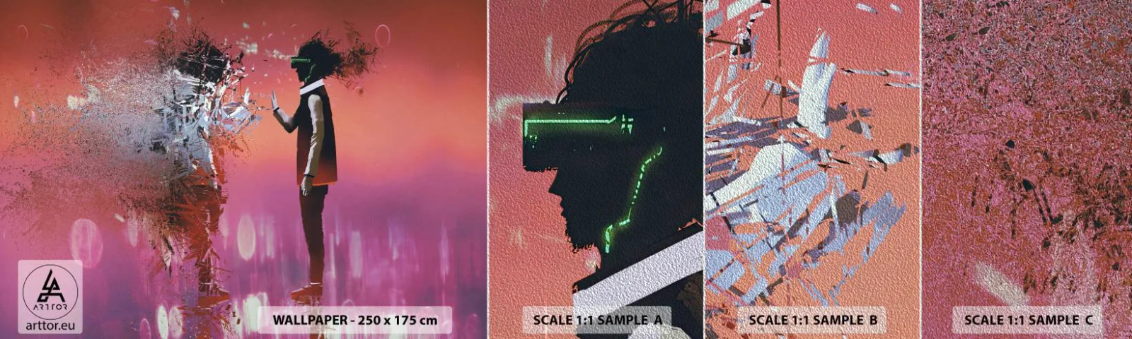 Prøve Fototapet Premium Sand - Er det muligt at se ind i sig selv? - Abstraktion, Stykke, Mennesker - 100x30 cm