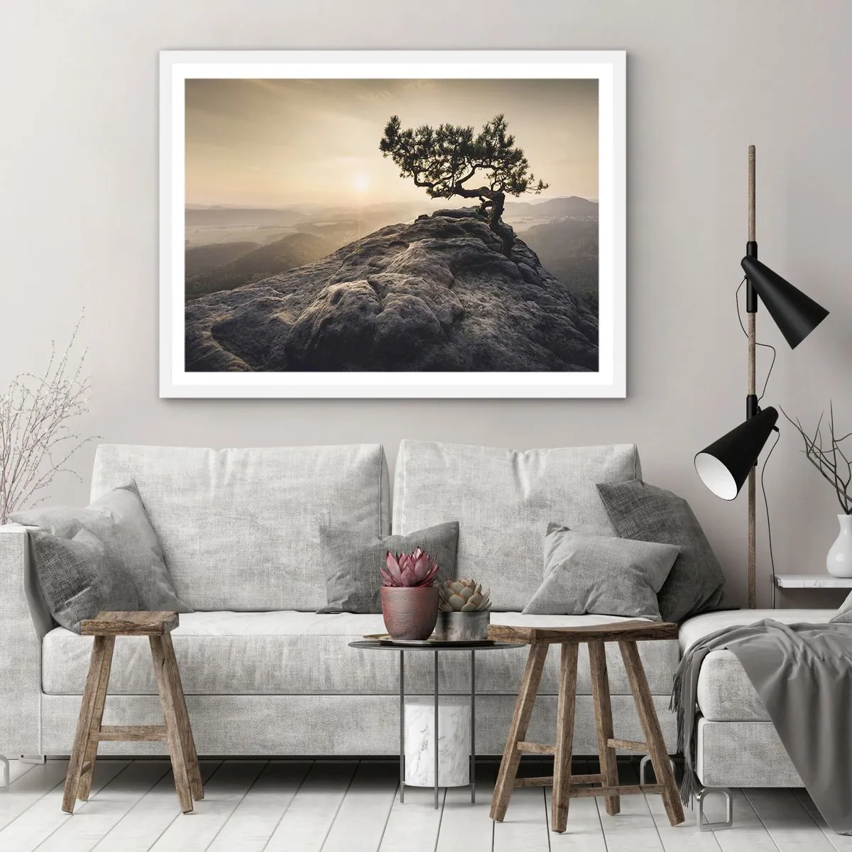 Plakat i hvid ramme - Livet vinder altid - 91x61 cm