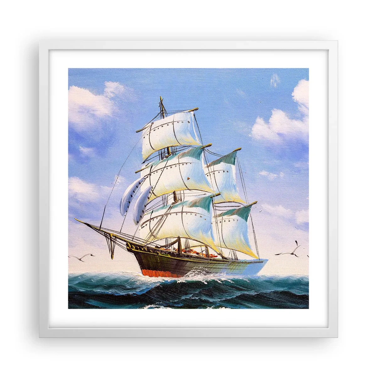 Plakat i hvid ramme - Stolt med vinden - 50x50 cm