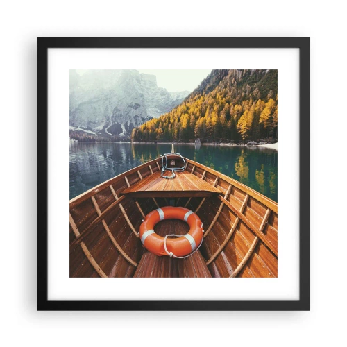 Plakat i sort ramme - Bjergtur - 40x40 cm