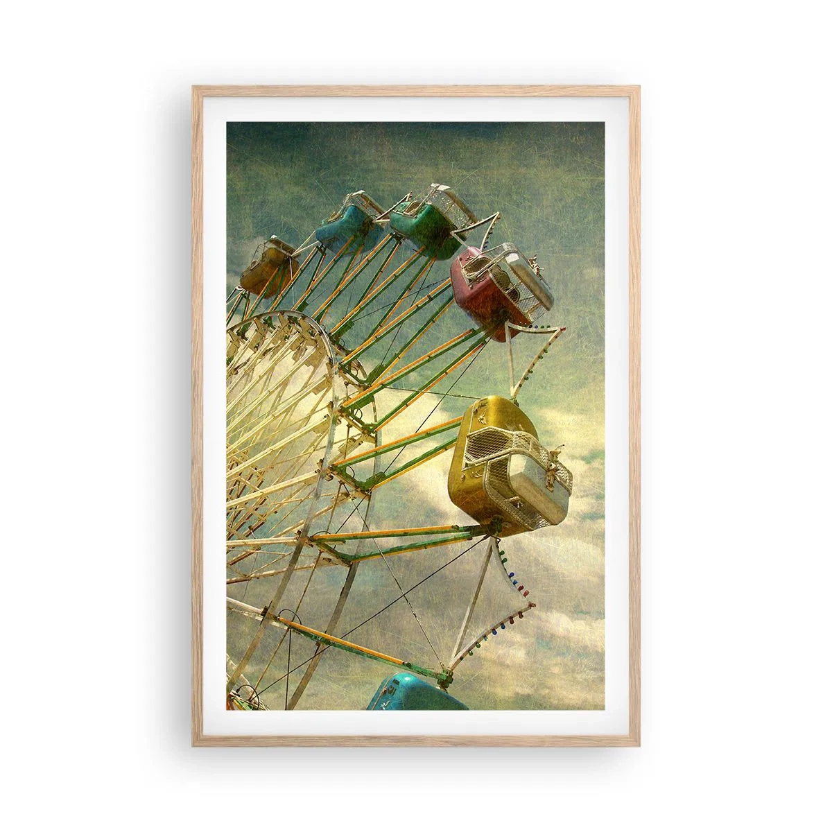 Plakat i ramme af lyst egetræ - Vil være, vil være sjov.... - 61x91 cm