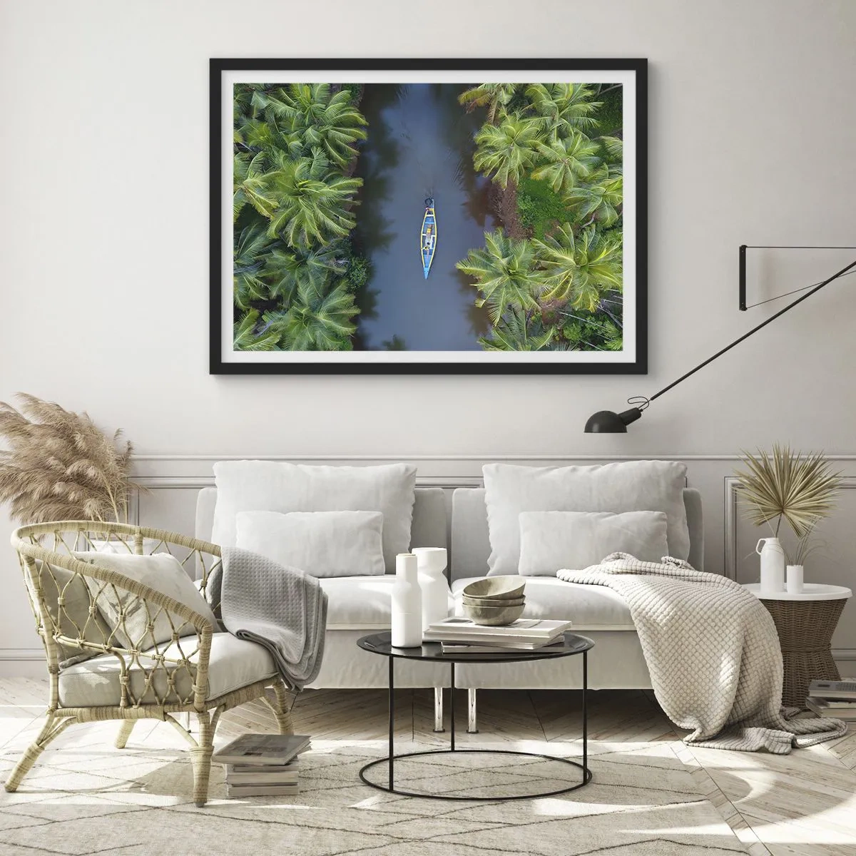 Plakat i sort ramme - På en tropisk sti - 70x50 cm