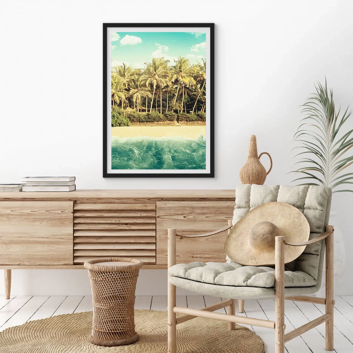 Plakat i sort ramme - Hvad med her? - 61x91 cm
