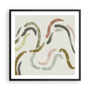 Plakat i sort ramme - Abstraktionens glade dans - 60x60 cm