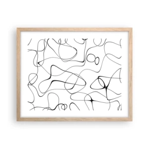 Plakat i ramme af lyst egetræ - Livets veje, skæbnens omskiftelser - 50x40 cm