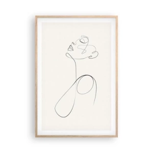 Plakat i ramme af lyst egetræ - Sløjfet i drømme - 61x91 cm