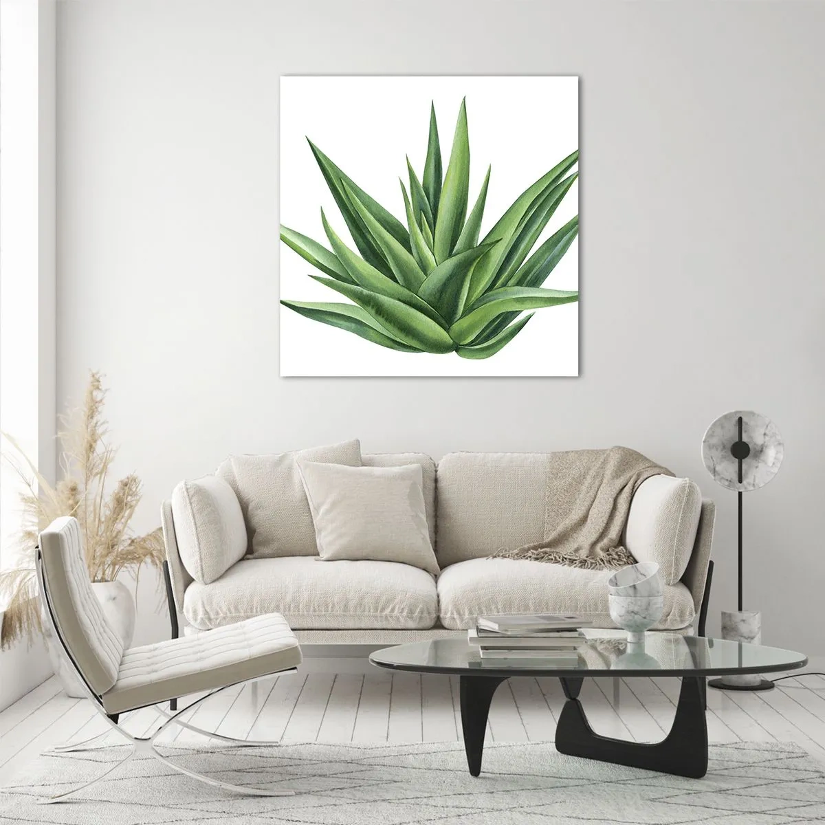 Billede på glas - Grøn - styrke - liv - 60x60 cm