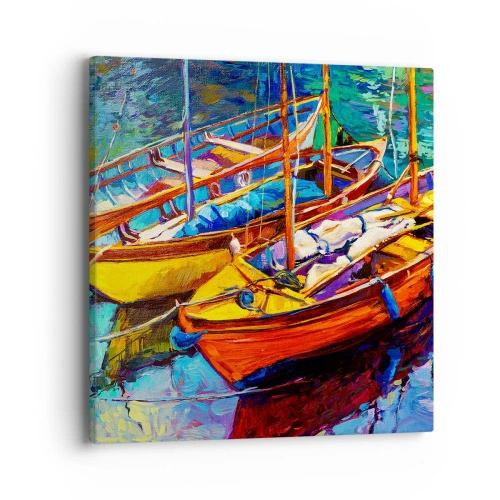 Lærredstryk - Billede på lærred - På vand, der er tykt af farve - 40x40 cm