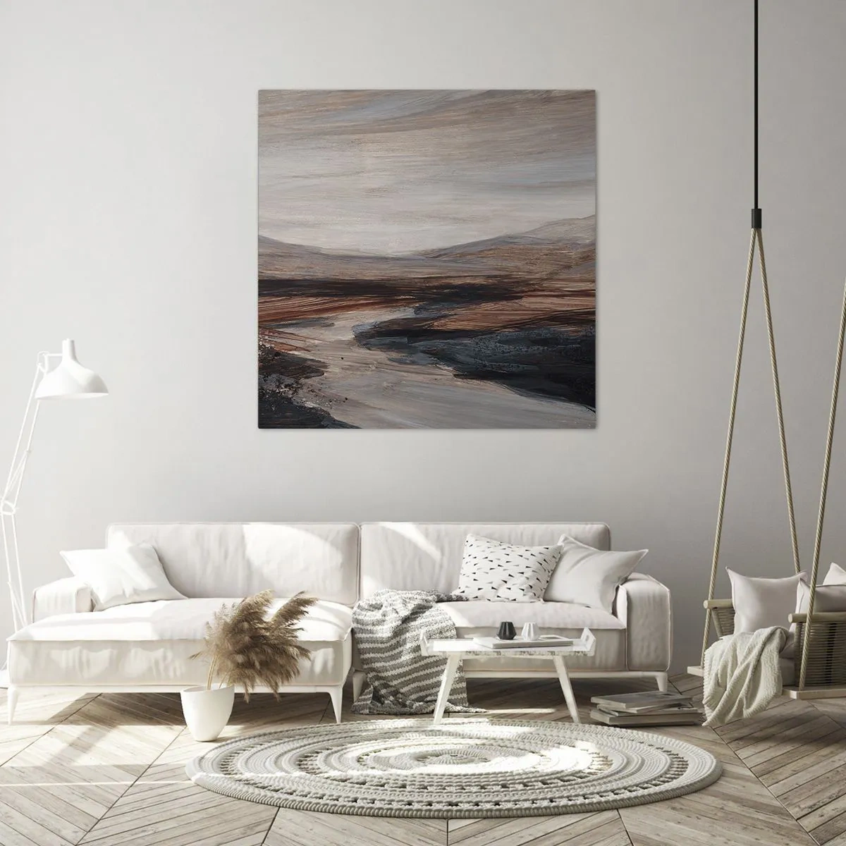 Lærredstryk - Billede på lærred - Fredfyldt dal - 40x40 cm