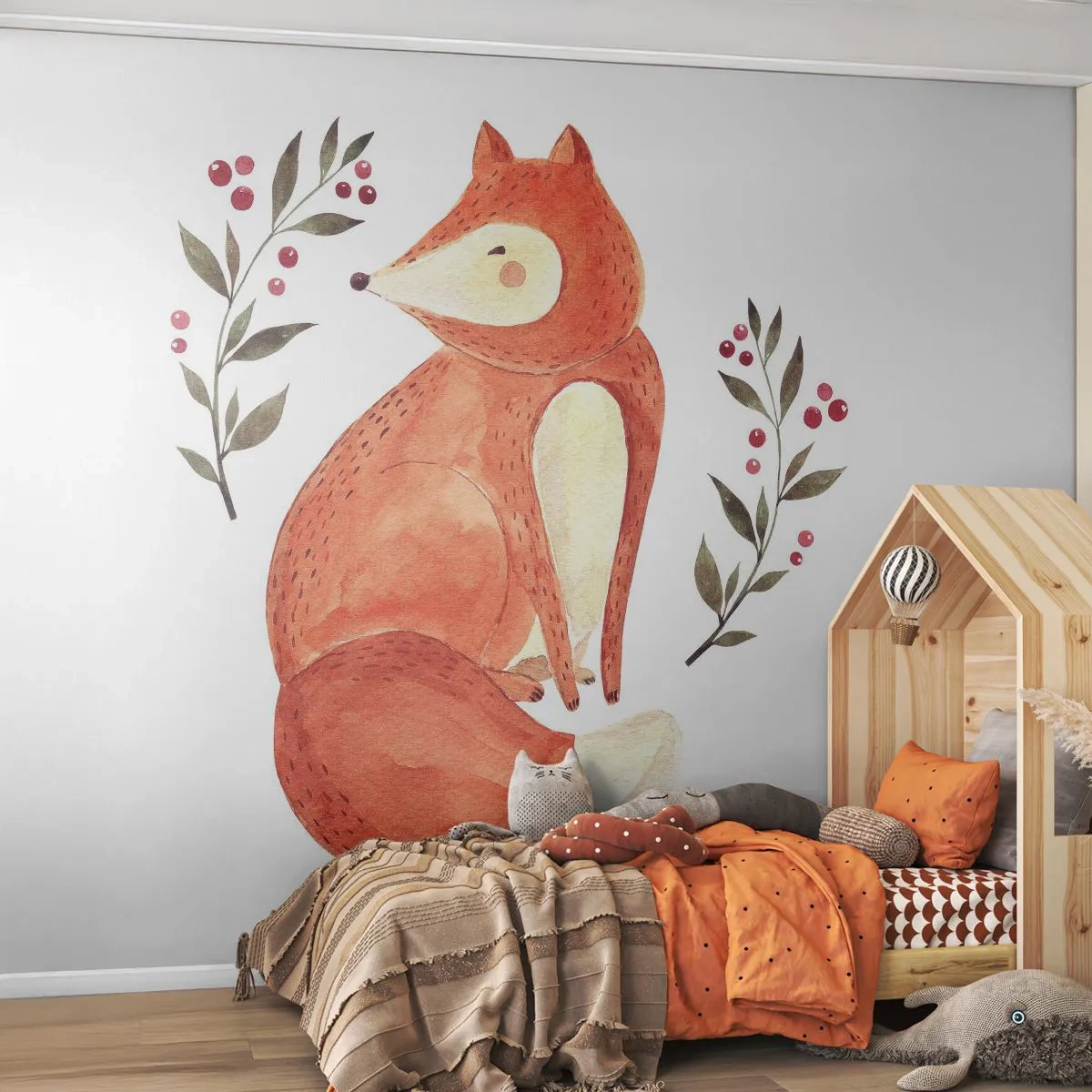 Fototapet Selvklæbende Deluxe Sticker - Lille rødhåret - For børn, Ræv, Eventyr - 250x175 cm