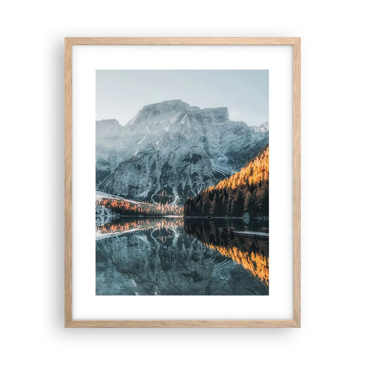 Plakat i ramme af lyst egetræ - Spejllandskab - 40x50 cm