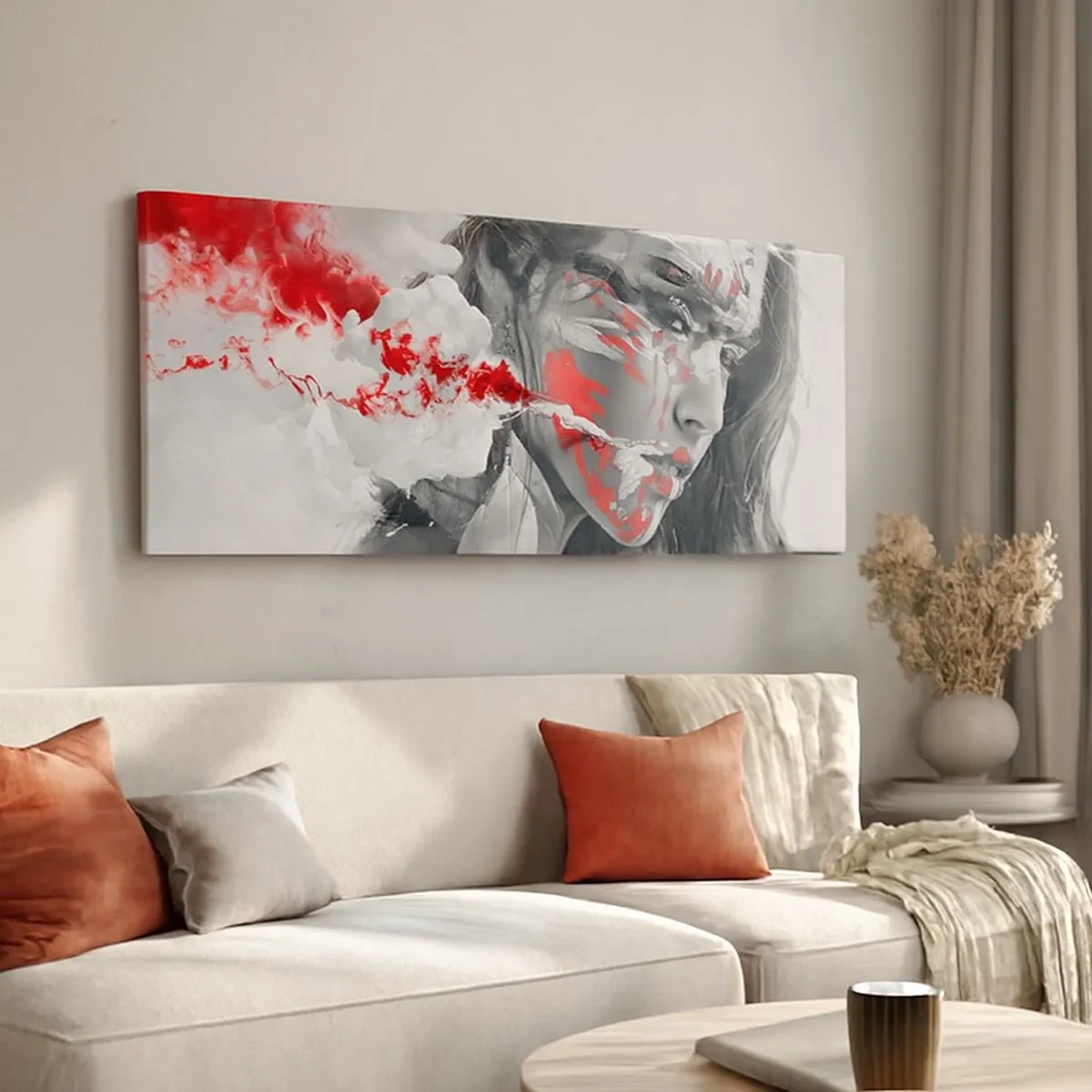 Lærredstryk - Billede på lærred - I det absurdes damp - 100x40 cm