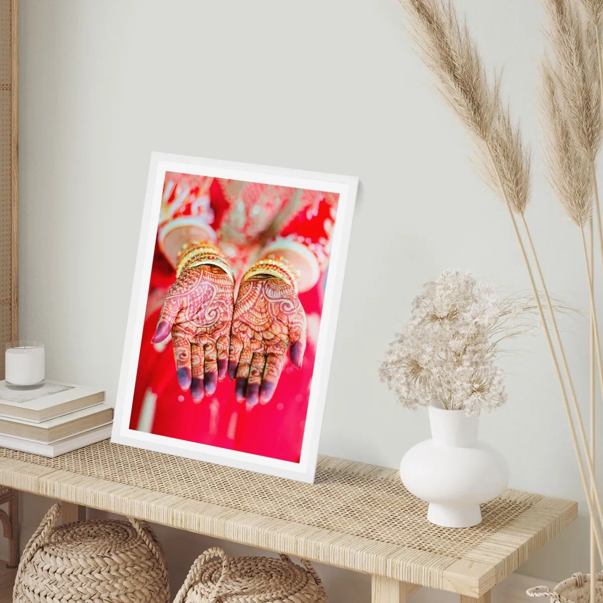 Plakat i hvid ramme - Klar til at fange lykken - 70x100 cm