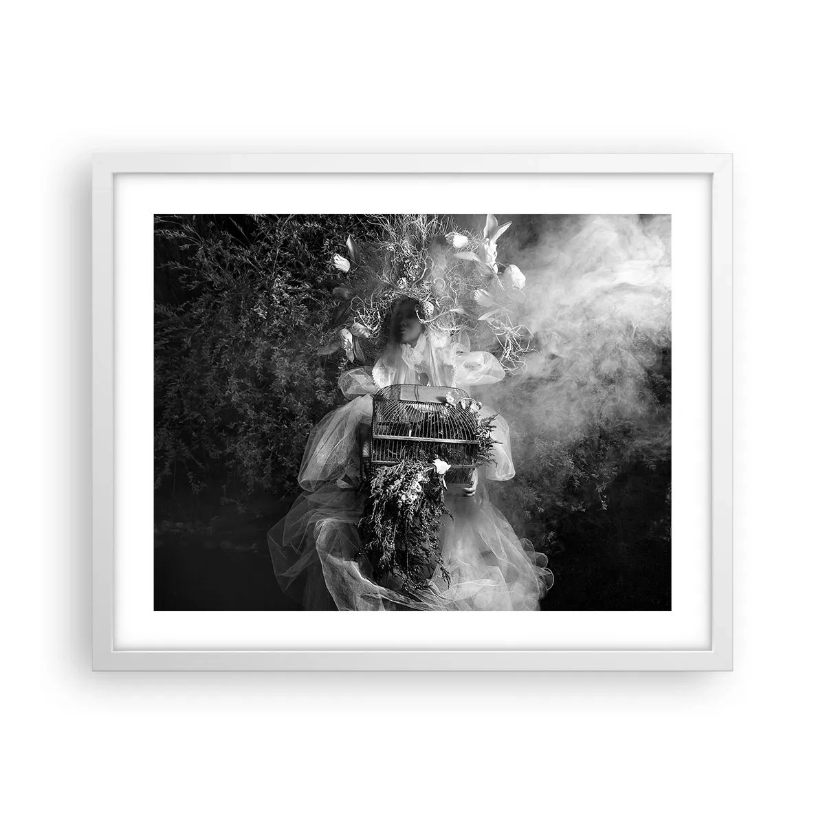 Plakat i hvid ramme - Selve Moder - Naturen - 50x40 cm