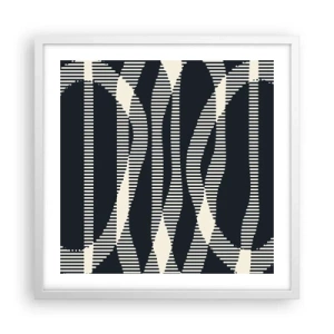 Plakat i hvid ramme - Forsøg på at bryde igennem mørket - 50x50 cm