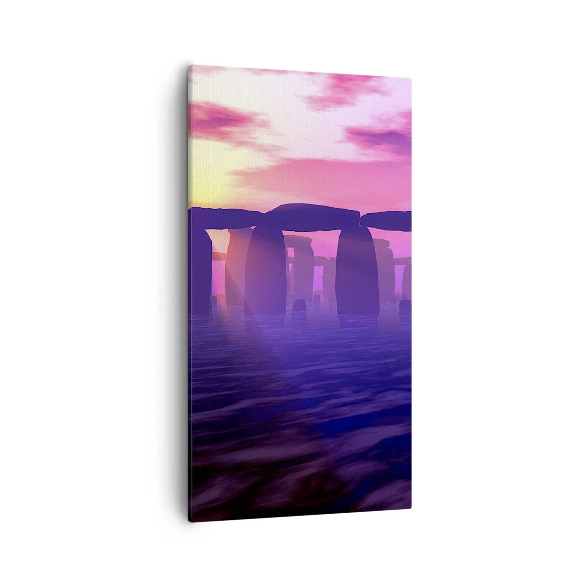 Lærredstryk - Billede på lærred - Mystik ved daggry i tågen - 55x100 cm