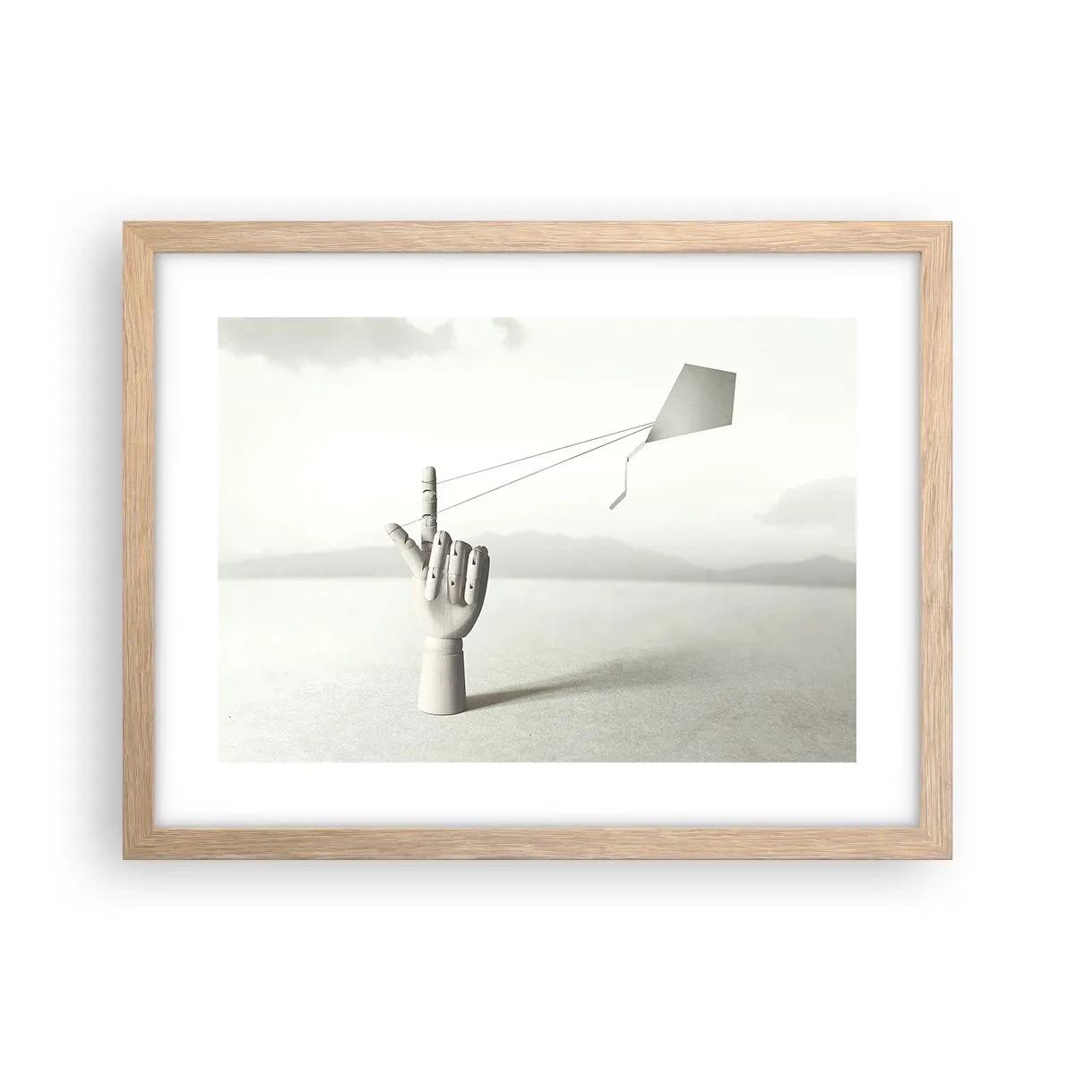 Plakat i ramme af lyst egetræ - Styrkeprøve - 40x30 cm