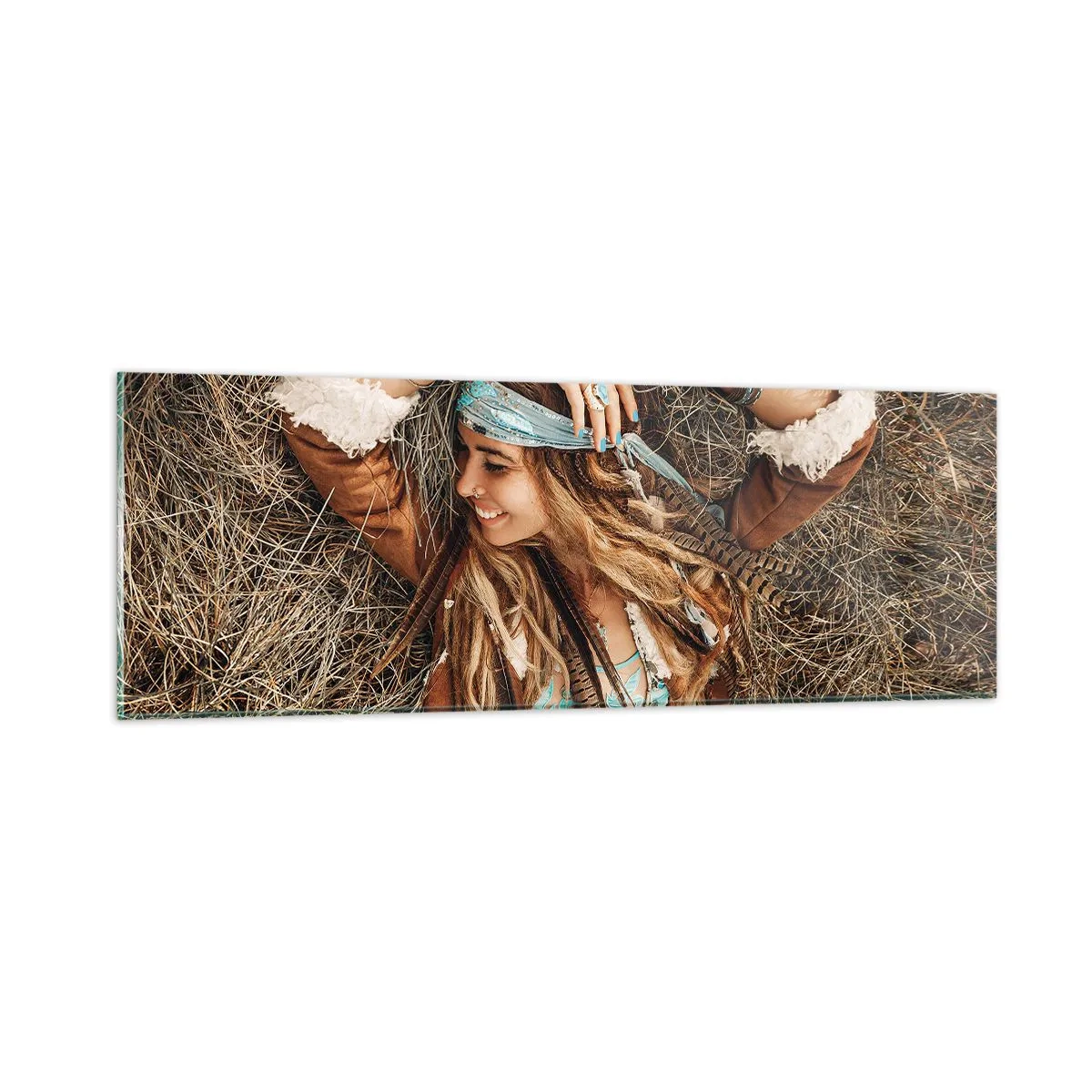 Billede på glas - På vej til kærlighedens sommer - 90x30 cm