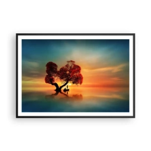 Plakat i sort ramme - Fjern og tavs verdensløshed - 100x70 cm