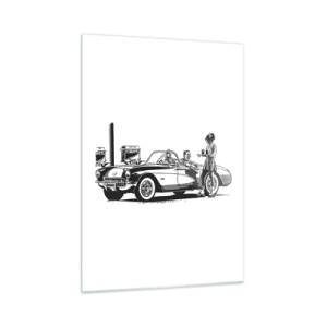 Billede på glas - 60. - det ubekymrede Amerika - 50x70 cm
