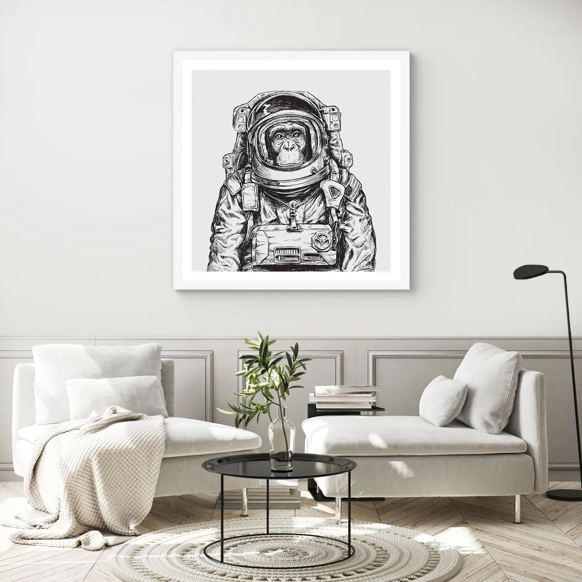 Plakat i hvid ramme - Alternativ evolution - 60x60 cm