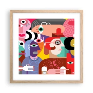 Plakat i ramme af lyst egetræ - Vi fra hr. Picasso - 40x40 cm