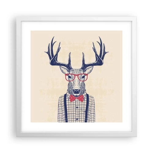 Plakat i hvid ramme - Et underholdende ekstravaganza - 40x40 cm