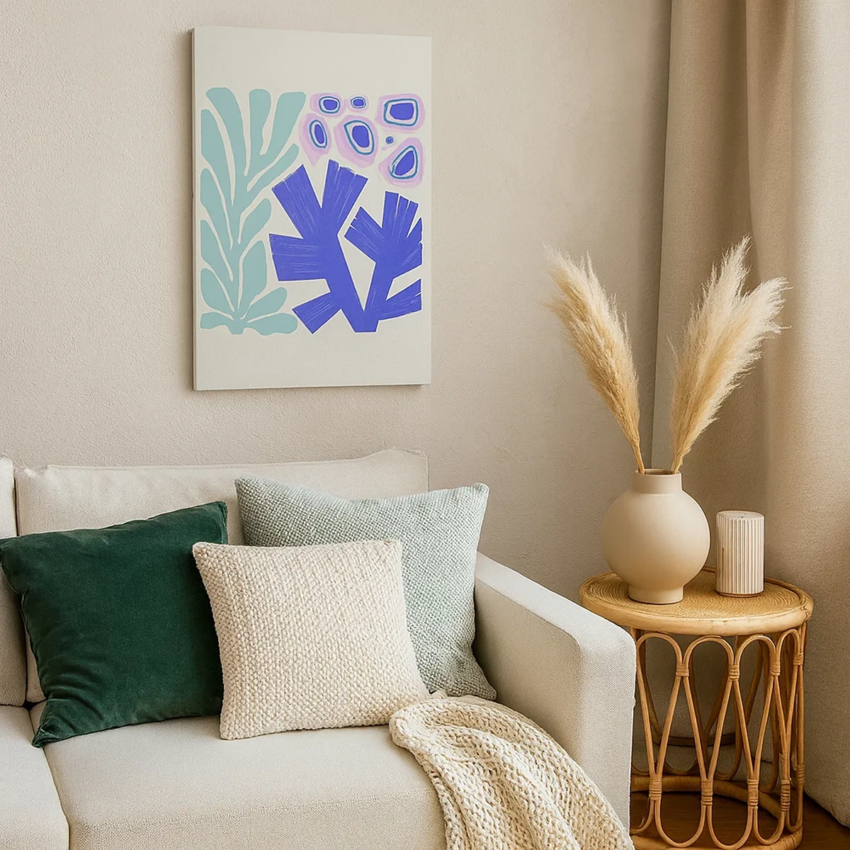 Lærredstryk - Billede på lærred - Undervands have - 50x70 cm