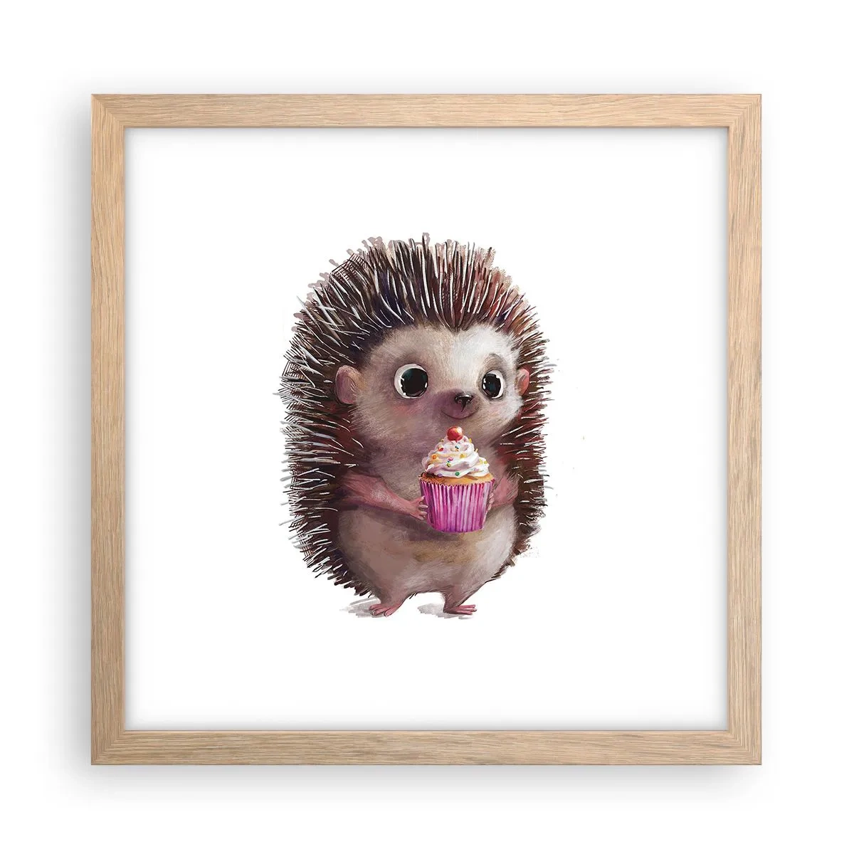 Plakat i ramme af lyst egetræ - Fejring er hver dag - 30x30 cm